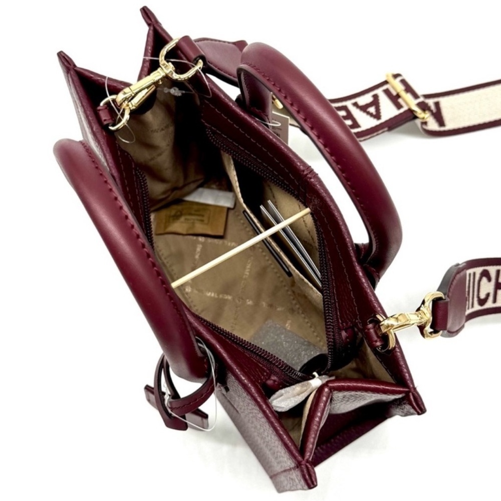 Michael Kors Mirella Small Logo Crossbody Bag & Matching Bifold Wallet Ox Blood - Picture 7 of 12